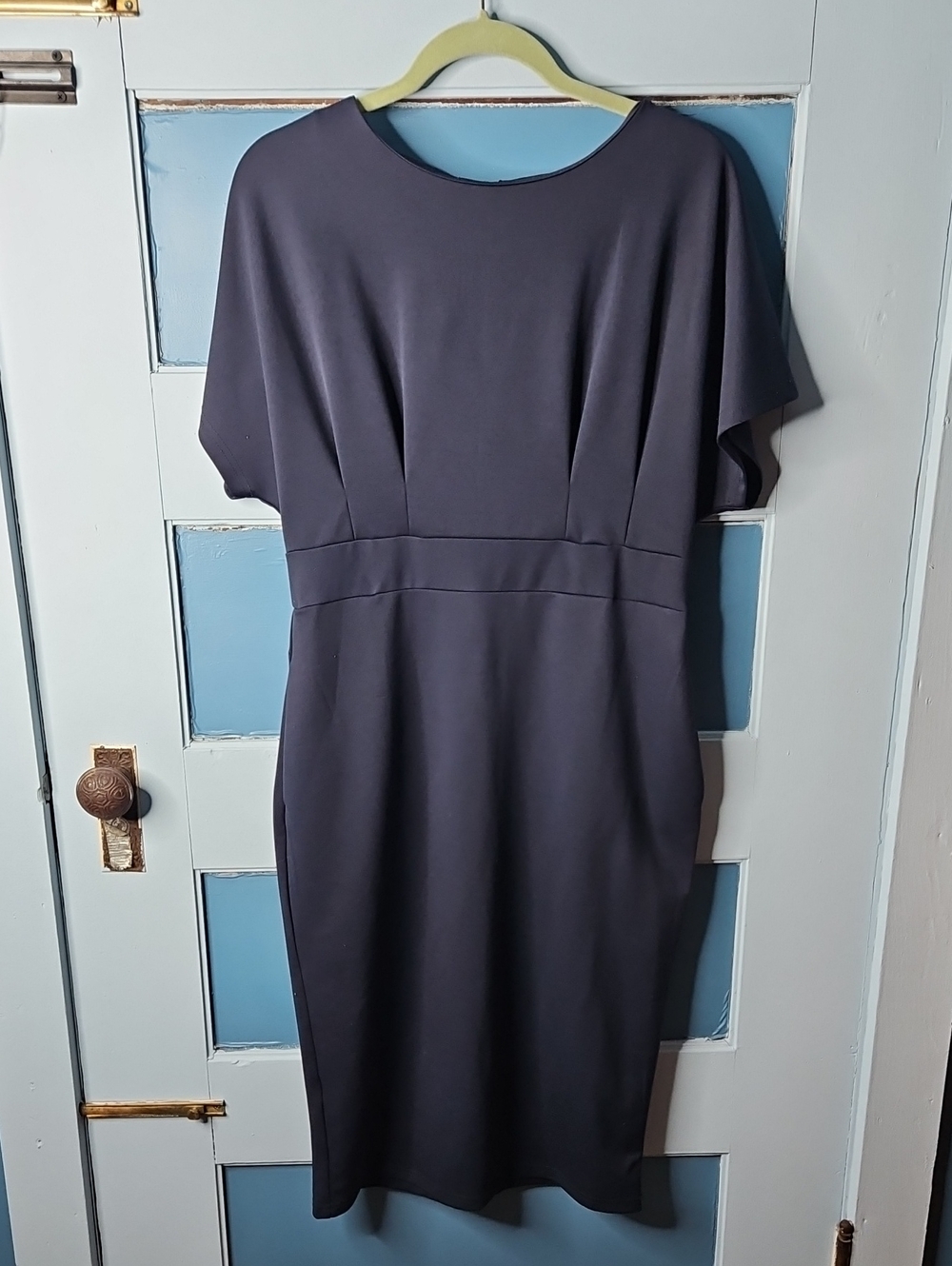 Jasambac Classic Short-Sleeve Sheath Dress - Blue Large